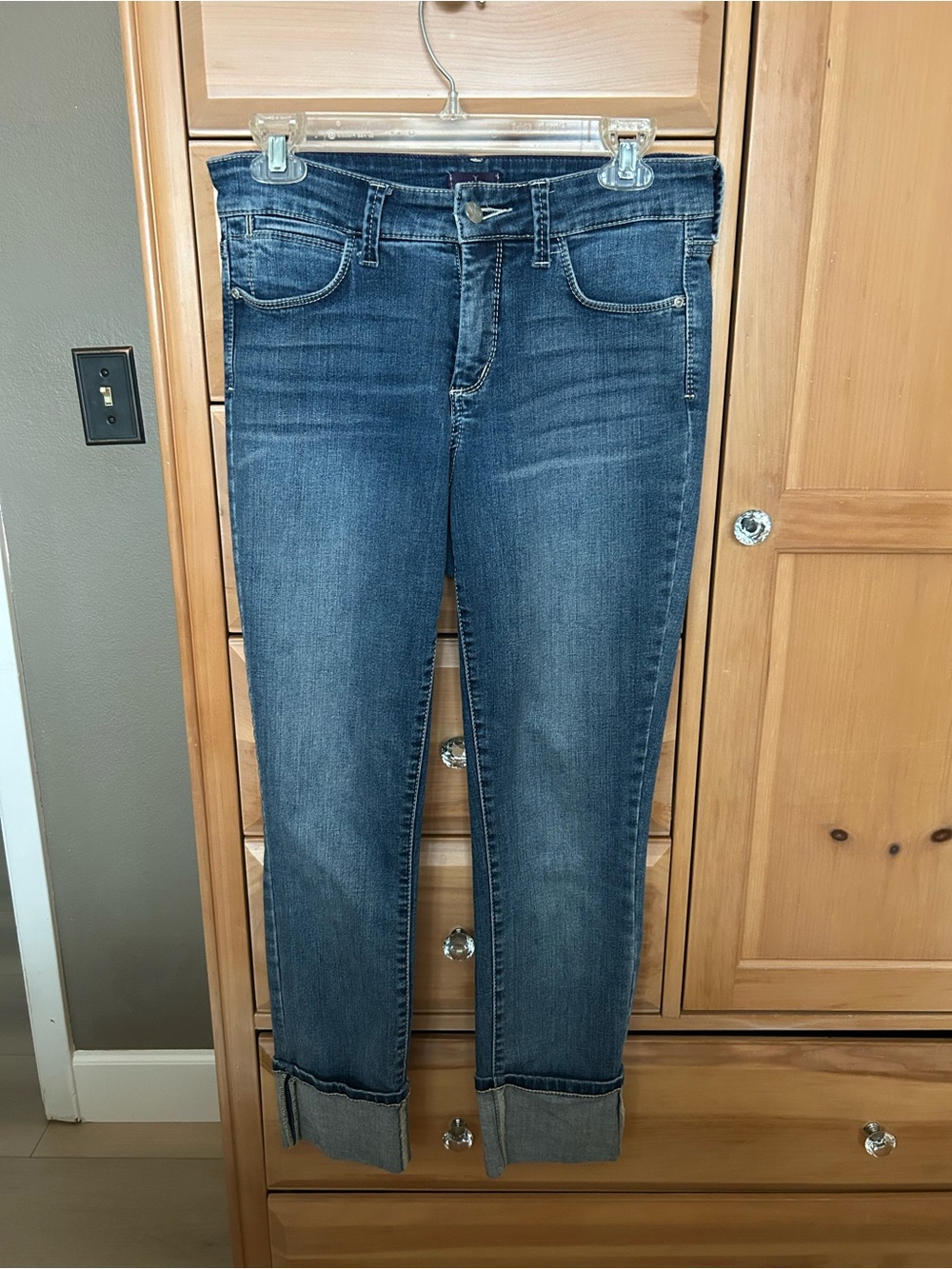 NYDJ Lift Tuck Ankle Jeans Blue Cuffed Size 4